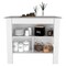 Tuhome Cala Kitchen Island, Four Legs, Three Shelves, White/Ibiza Marble ABZ6539 - alternate 6